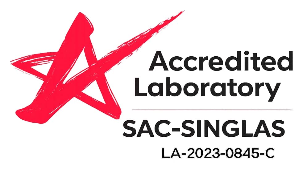 SAC-SINGLAS Accredited Laboratory LA-2023-0845-C (ISO/IEC 17025)